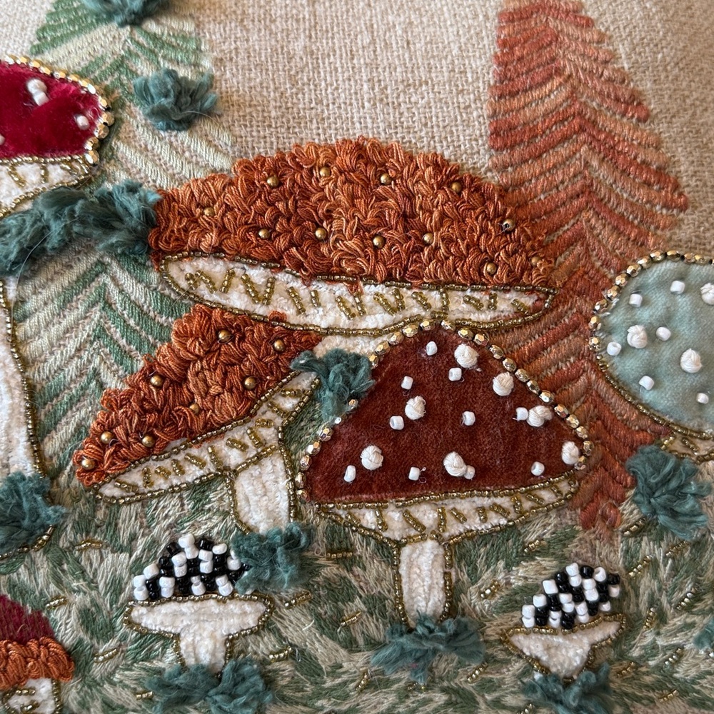 MacKenzie-Childs Mushroom Embellished Lumbar Pillow - Picture 2 of 5